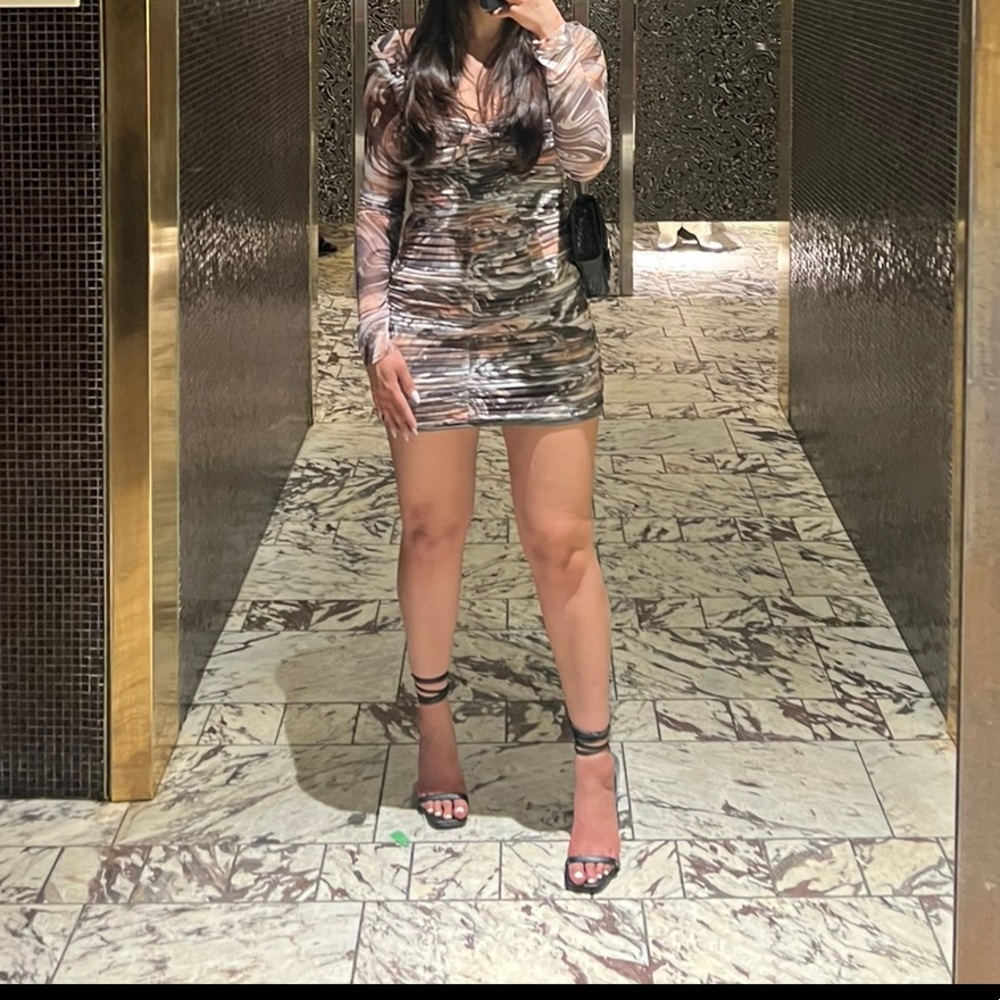 Green mini zara dress - size 2